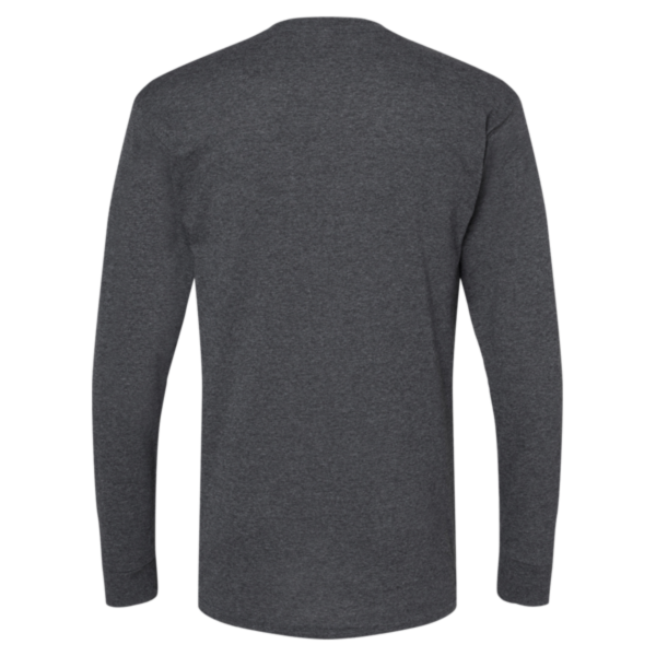 M&O Unisex Gold Soft Touch Long Sleeve T-Shirt, Dark Heather, Back view