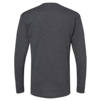 M&O Unisex Gold Soft Touch Long Sleeve T-Shirt, Dark Heather, Back view