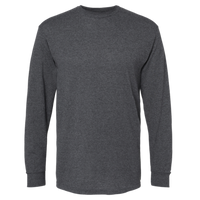 M&O Unisex Gold Soft Touch Long Sleeve T-Shirt, Dark Heather, Front view