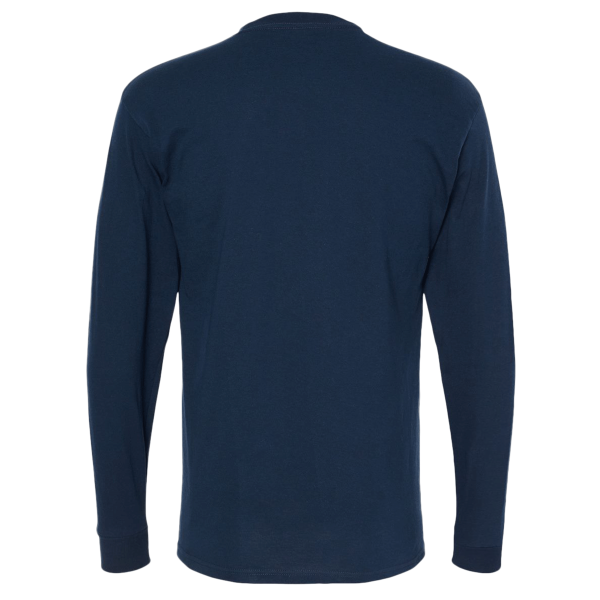 M&O Unisex Gold Soft Touch Long Sleeve T-Shirt, Deep Navy, Back view