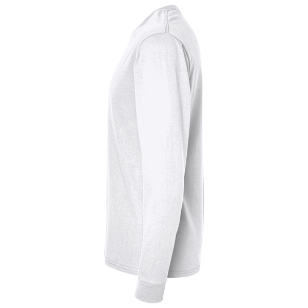 M&O Unisex Gold Soft Touch Long Sleeve T-Shirt, White, Left Sleeve view