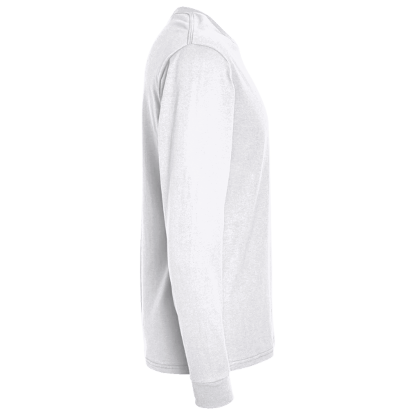 M&O Unisex Gold Soft Touch Long Sleeve T-Shirt, White, Right Sleeve view