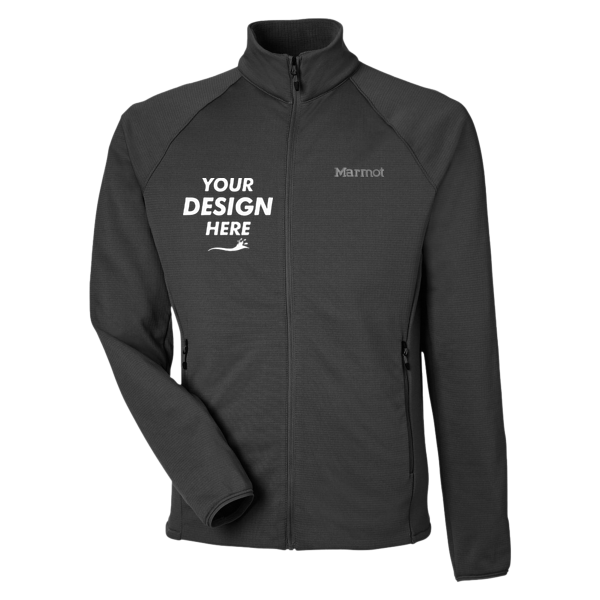 Marmot Men's Leconte Fleece Jacket, Black, Front view, Mockup