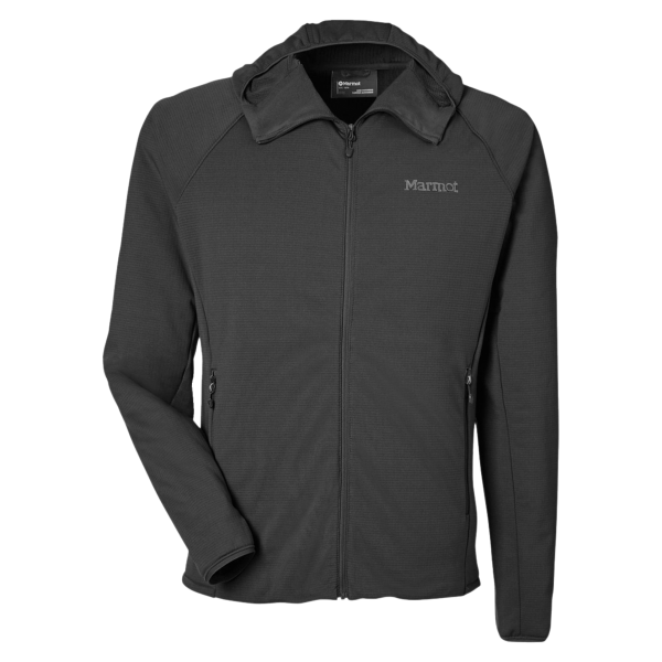 Marmot Men's Leconte Full-Zip Hooded Jacket, Black, Front view
