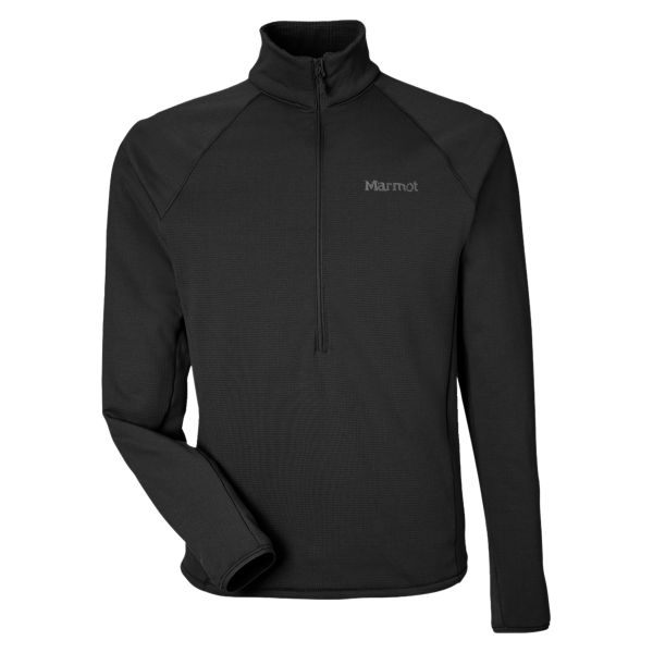 Marmot Men's Leconte Half-Zip Pullover, Black, Front view