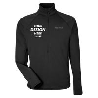 Marmot Men's Leconte Half-Zip Pullover, Black, Front view, Mockup
