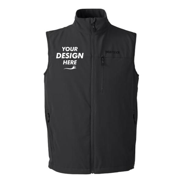 Marmot Men's Tempo Vest, Black, Front view, Mockup