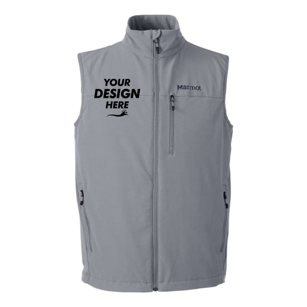Marmot Men's Tempo Vest, Cinder, Front view, Mockup