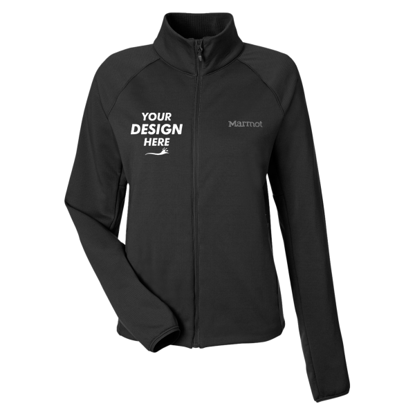 Marmot Women's Leconte Fleece Jacket, Black, Front view, Mockup