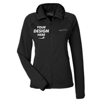 Marmot Women's Leconte Full Zip Hooded Jacket, Black, Front view, Mockup