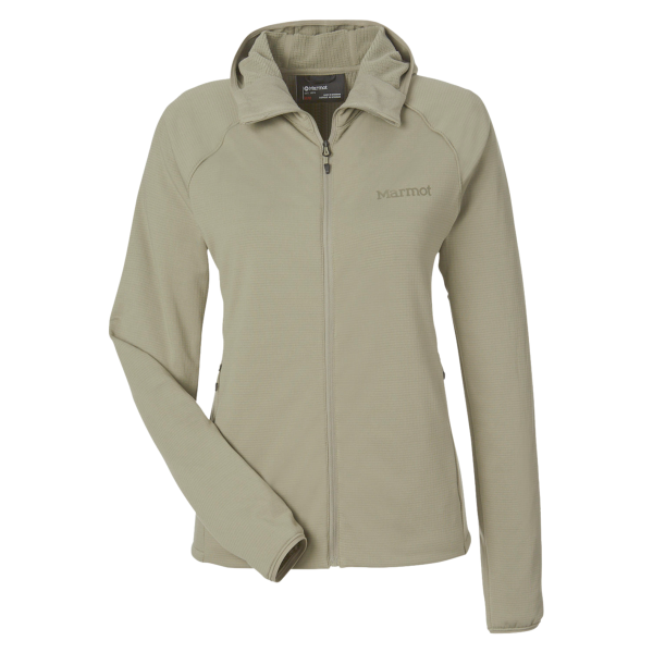 Marmot Women's Leconte Full Zip Hooded Jacket, Vetiver, Front view