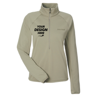 Marmot Women's Leconte Half-Zip Pullover, Vetiver, Front view, Mockup