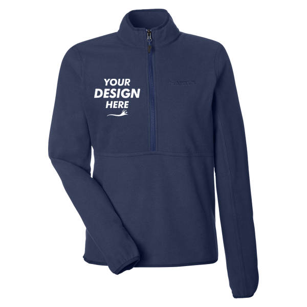 Marmot Women's Rocklin Half-Zip Jacket, Arctic Navy, Front view, Mockup