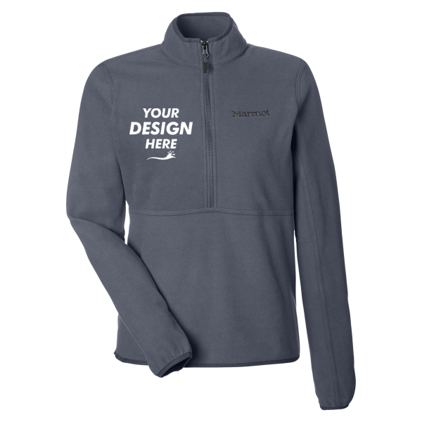 Marmot Women's Rocklin Half-Zip Jacket, Steel Onyx, Front view, Mockup