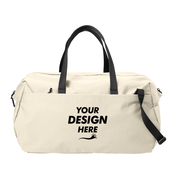 Mercer+Mettle Claremont Duffel, Warm Quartz, Front view, Mockup