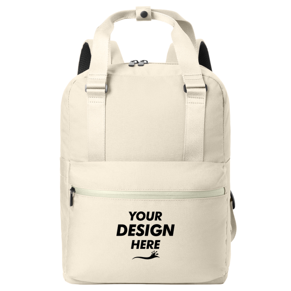 Mercer+Mettle Claremont Handled Backpack, Warm Quartz, Front view, Mockup