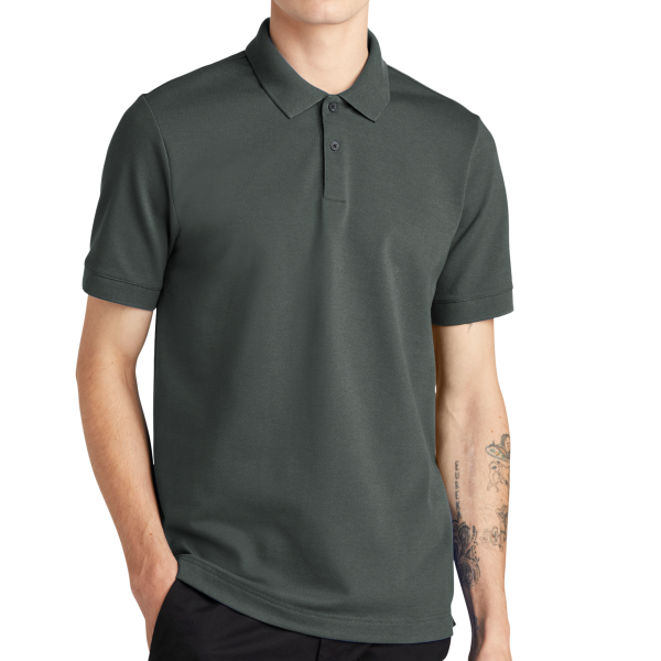 Mercer+Mettle Stretch Heavyweight Pique Polo, Anchor Grey, Front view