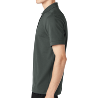 Mercer+Mettle Stretch Heavyweight Pique Polo, Anchor Grey, Left Sleeve view