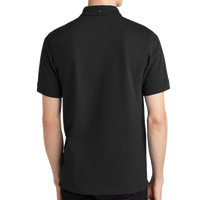 Mercer+Mettle Stretch Heavyweight Pique Polo, Deep Black, Back view