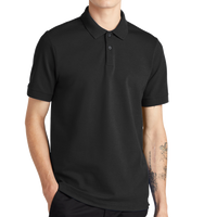 Mercer+Mettle Stretch Heavyweight Pique Polo, Deep Black, Front view