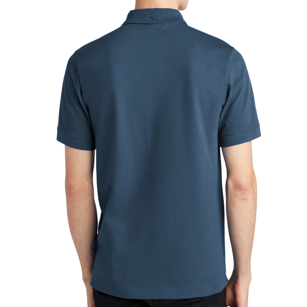 Mercer+Mettle Stretch Heavyweight Pique Polo, Insignia Blue, Back view