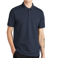 Mercer+Mettle Stretch Heavyweight Pique Polo, Night Navy, Front view