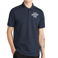 Mercer+Mettle Stretch Heavyweight Pique Polo, Night Navy, Front view, Mockup