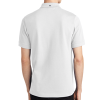 Mercer+Mettle Stretch Heavyweight Pique Polo, White, Back view
