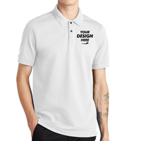 Mercer+Mettle Stretch Heavyweight Pique Polo, White, Front view, Mockup