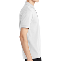 Mercer+Mettle Stretch Heavyweight Pique Polo, White, Right Sleeve view