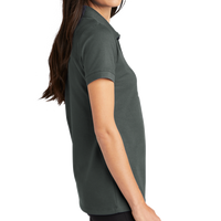 Mercer+Mettle Women's Stretch Heavyweight Pique Polo, Anchor Grey, Right Sleeve view