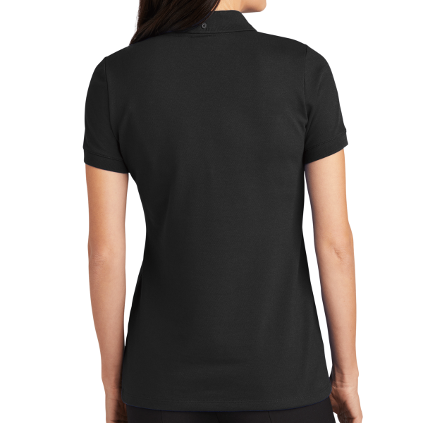 Mercer+Mettle Women's Stretch Heavyweight Pique Polo, Deep Black, Back view
