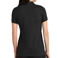 Mercer+Mettle Women's Stretch Heavyweight Pique Polo, Deep Black, Back view
