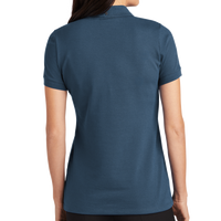Mercer+Mettle Women's Stretch Heavyweight Pique Polo, Insignia Blue, Back view