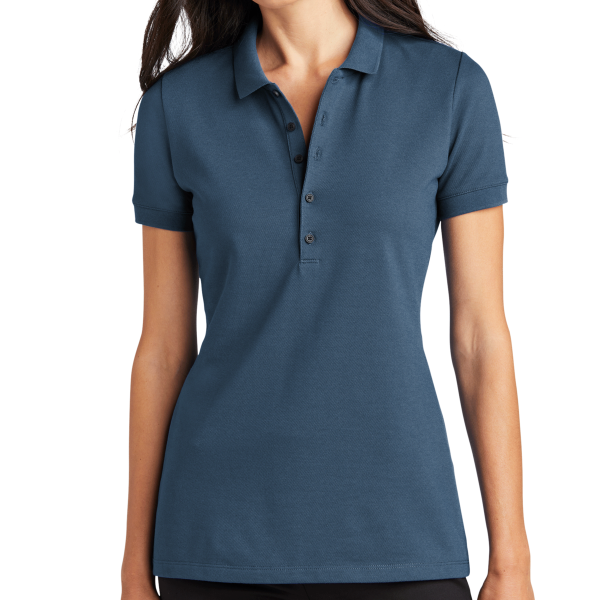 Mercer+Mettle Women's Stretch Heavyweight Pique Polo, Insignia Blue, Front view