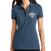 Mercer+Mettle Women's Stretch Heavyweight Pique Polo, Insignia Blue, Front view, Mockup