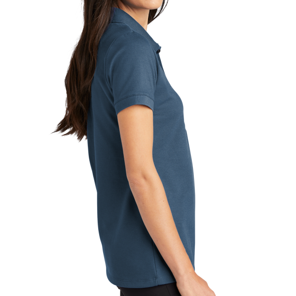 Mercer+Mettle Women's Stretch Heavyweight Pique Polo, Insignia Blue, Right Sleeve view