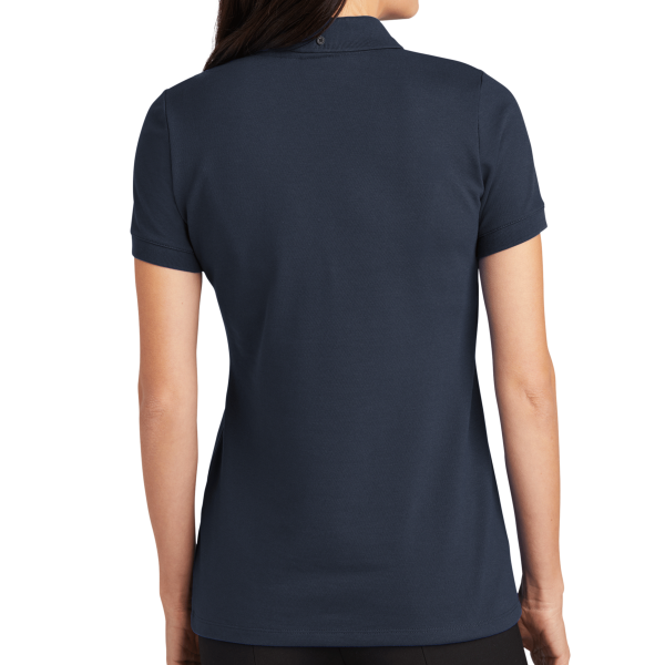 Mercer+Mettle Women's Stretch Heavyweight Pique Polo, Night Navy, Back view