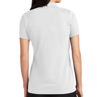 Mercer+Mettle Women's Stretch Heavyweight Pique Polo, White, Back view