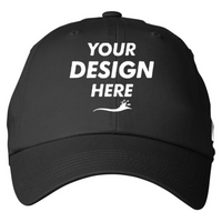 Nautica J-Class Baseball Cap, Black, Front view, Mockup
