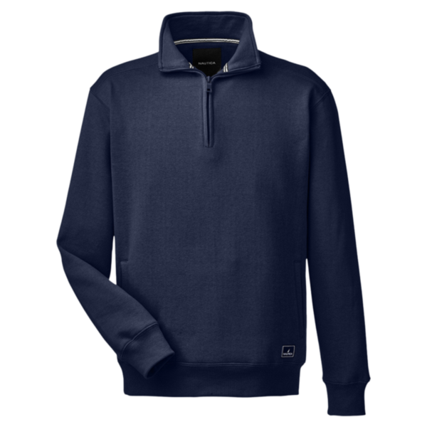 Nautica Men's Anchor Fleece Quarter-Zip Pullover, Navy, Front view