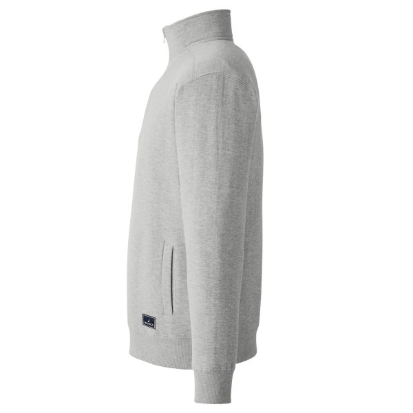 Nautica Men's Anchor Fleece Quarter-Zip Pullover, Oxford Heather, Left Sleeve view