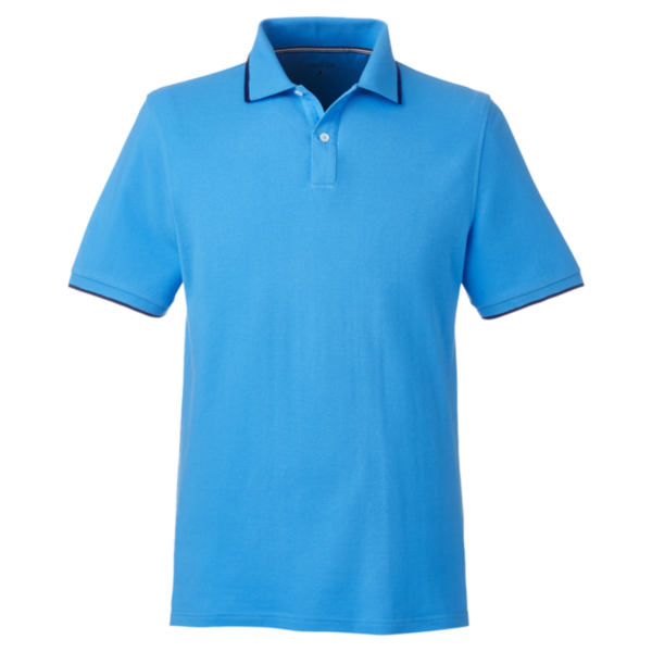 Nautica Men's Deck Polo, Azure Blue, Front view