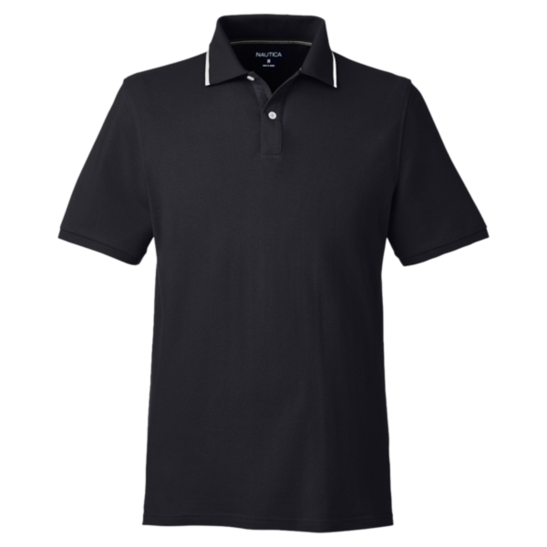 Nautica Men's Deck Polo, Black, Front view