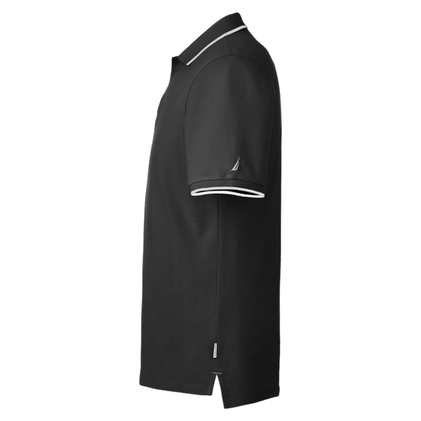 Nautica Men's Deck Polo, Black, Left Sleeve view