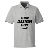 Nautica Men's Deck Polo, Oxford Heather, Front view, Mockup