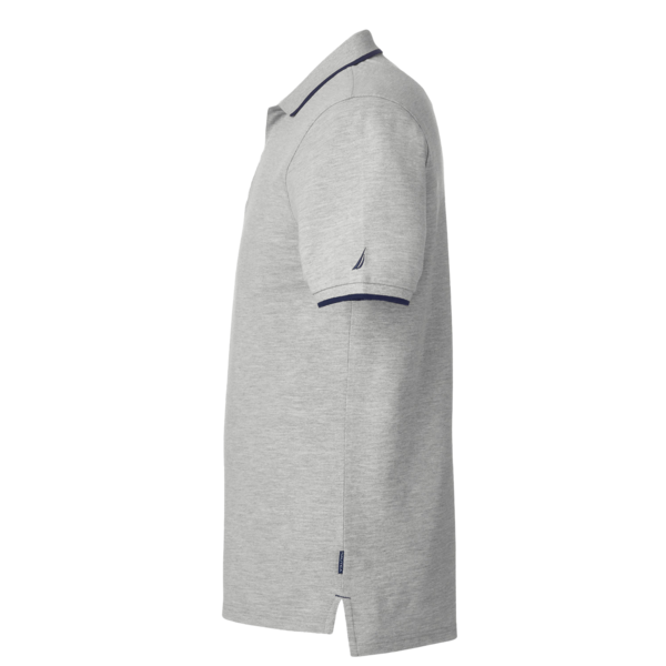 Nautica Men's Deck Polo, Oxford Heather, Left Sleeve view