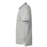 Nautica Men's Deck Polo, Oxford Heather, Left Sleeve view