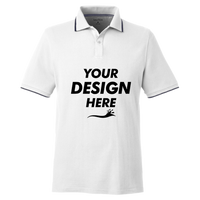 Nautica Men's Deck Polo, White, Front view, Mockup