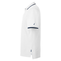Nautica Men's Deck Polo, White, Left Sleeve view